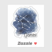 Gemini Sterrennacht Constellation Custom-Cut Sticker (Vel)