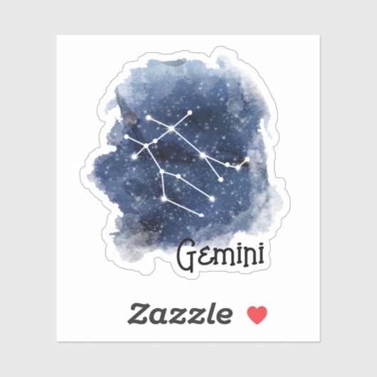 Gemini Sterrennacht Constellation Custom-Cut Sticker (Vel)