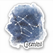 Gemini Sterrennacht Constellation Custom-Cut Sticker (Voorkant)