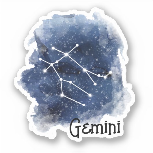 Gemini Sterrennacht Constellation Custom-Cut Sticker (Voorkant)