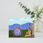 Gemini sun sign bestrijdt het virus briefkaart (Staand voorkant)