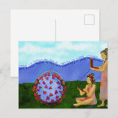 Gemini sun sign bestrijdt het virus briefkaart (Voorkant / Achterkant)