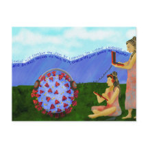 Gemini sun sign bestrijdt het virus briefkaart