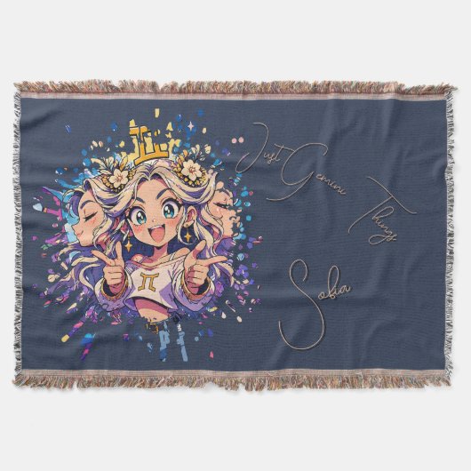 Gemini Sweet 16 Custom Name Blanket Deken (Voorkant)