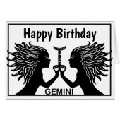 Gemini Symbol Happy Birthday Horoscope Zodiac (Voorkant Horizontaal)