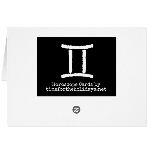 Gemini Symbol Happy Birthday Horoscope Zodiac (Achterkant Horizontaal)