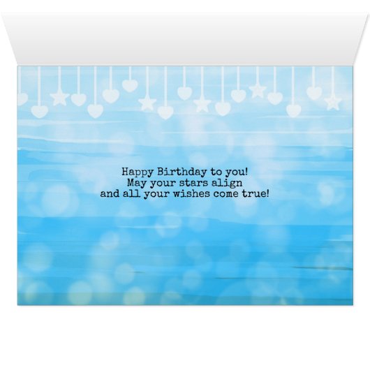 Gemini Symbol Happy Birthday Horoscope Zodiac (Binenzijde Horizontaal (Onderkant))