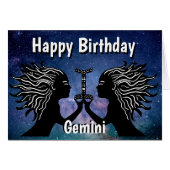 Gemini Symbol Happy Birthday Horoscope Zodiac (Voorkant Horizontaal)