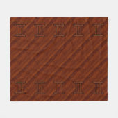 Gemini Symbol op een bruine Mahogany-achtige afdru Fleece Deken (Voorkant (Horizontaal))
