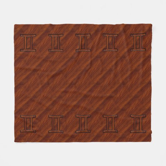 Gemini Symbol op een bruine Mahogany-achtige afdru Fleece Deken (Voorkant (Horizontaal))