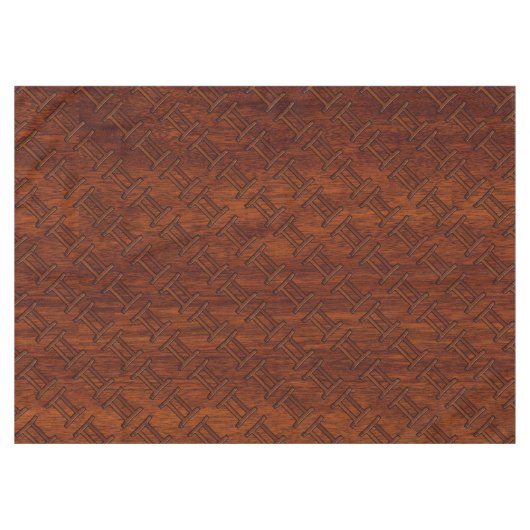 Gemini Symbol op een bruine Mahogany-achtige afdru Tafelkleed (Voorkant (Horizontaal))