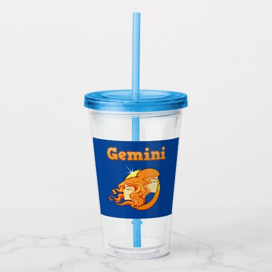 Gemini-symbool acryl drinkbeker (Voorkant)