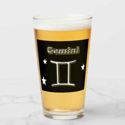 Gemini-symbool  glas (Voorkant gevuld)