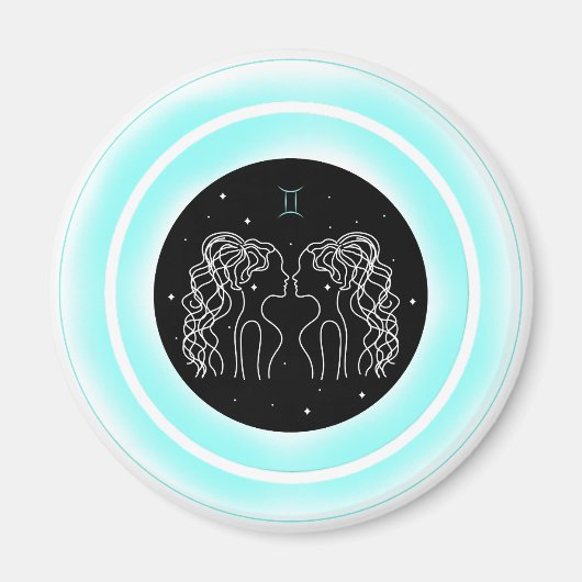 Gemini Symbool – Minimaal Astrologie Embleem Magneet (Voorkant)