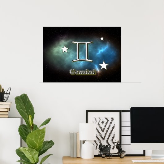 Gemini-symbool Poster (Thuiskantoor)