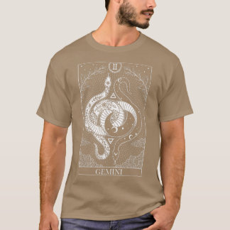 Gemini Tarot Card Crescent Moon en Sanke T-shirt