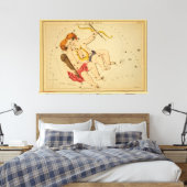 Gemini -  teken van het Afbeelding van de dierentu Canvas Afdruk (Insitu (Slaapkamer))