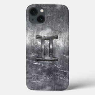 Gemini tekent zich aan in Distress Sver Steel Styl Case-Mate iPhone Case