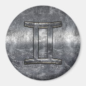 Gemini tekent zich aan in Distress Sver Steel Styl Magneet (Voorkant)