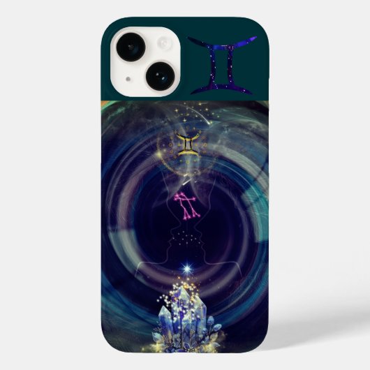 Gemini Telefoonhoesje, blauw Case-Mate iPhone Case (Achterkant)