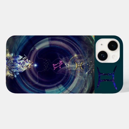 Gemini Telefoonhoesje, blauw Case-Mate iPhone Case (Achterkant (horizontaal))