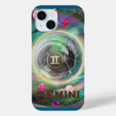 Gemini telefoonhoesje, blauwgroen Case-Mate iPhone case (Achterkant)