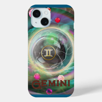 Gemini telefoonhoesje, blauwgroen iPhone 15 case