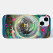 Gemini telefoonhoesje, blauwgroen Case-Mate iPhone case (Achterkant (horizontaal))