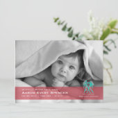 Gemini the Twin Photo Birth Announcement Kaart (Staand voorkant)