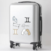 Gemini the twins astrology zodiab verjaardagsgoud sticker (Koffer)