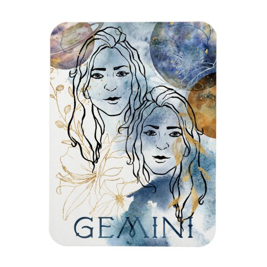 Gemini the twins verjaardagsdierentuindilogy blue magneet (Verticaal)