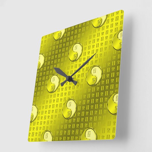 Gemini the Twins Vierkante Klok (Hoek)