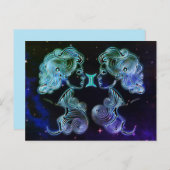 gemini the twins zodiac briefkaart (Voorkant / Achterkant)
