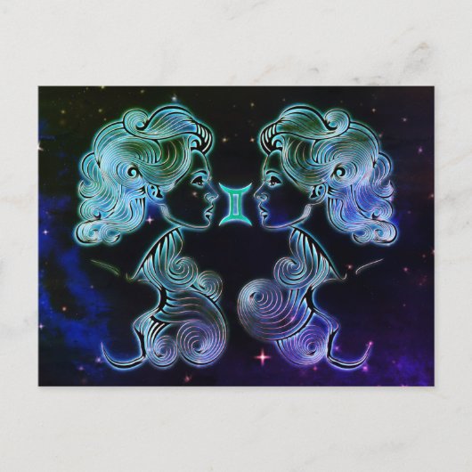 gemini the twins zodiac briefkaart (Voorkant)