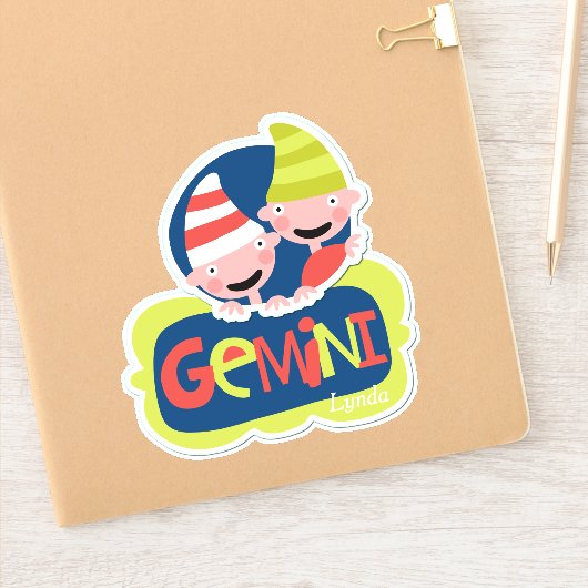 Gemini the Twins Zodiac Contour Sticker (Notitieboek)