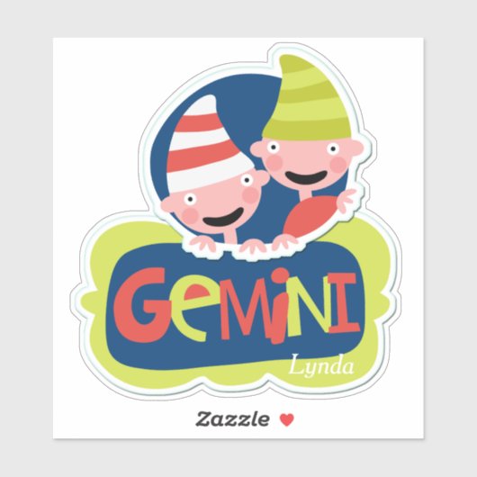 Gemini the Twins Zodiac Contour Sticker (Vel)