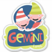 Gemini the Twins Zodiac Contour Sticker (Voorkant)