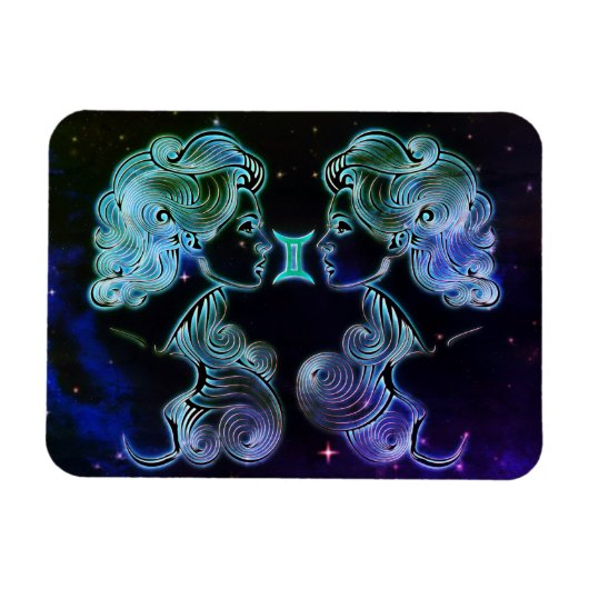 gemini the twins zodiac magnet magneet (Horizontaal)