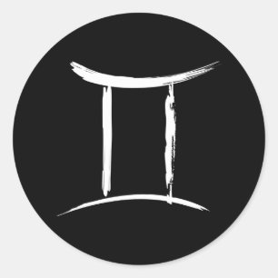 GEMINI The Twins Zodiac Sign Astrology Ronde Sticker