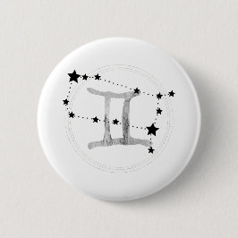 Gemini the Twins zodiac sign constellation sterren Ronde Button 5,7 Cm