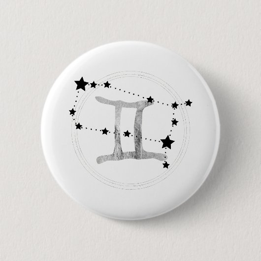 Gemini the Twins zodiac sign constellation sterren Ronde Button 5,7 Cm (Voorkant)