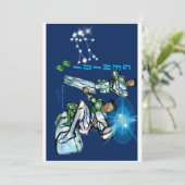 Gemini Thema verjaardagsuitnodiging. Kaart (Staand voorkant)
