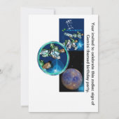 Gemini Thema verjaardagsuitnodiging. Kaart (Achterkant)