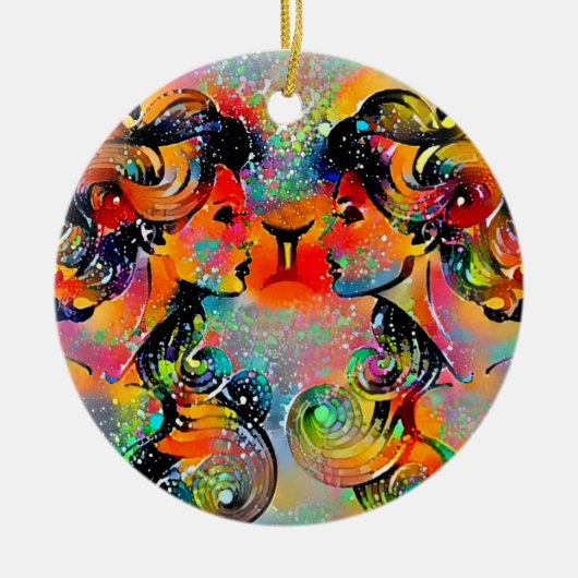 Gemini Tijuana Keramisch Ornament (Voorkant)