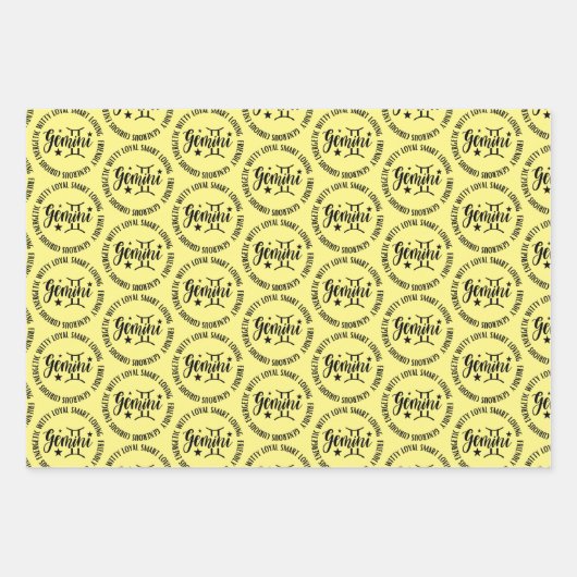 Gemini Trait Wrapping Paper Flat Sheet Set van 3 (Voorkant 2)