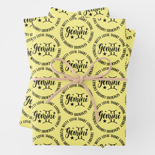 Gemini Trait Wrapping Paper Flat Sheet Set van 3 (In situ)