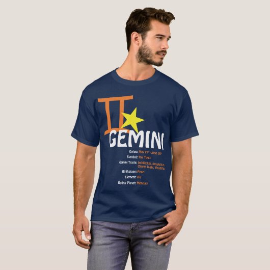 Gemini Traits Dark T-Shirt (Voorkant volledig)