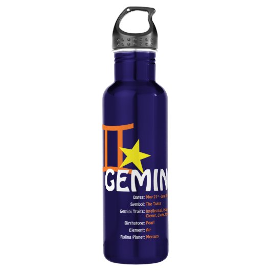 Gemini Traits Water Bottle Waterfles (Voorkant)