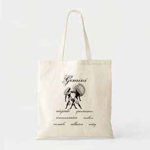  Gemini trekt Grieks-achtige Zodiac Tote Bag