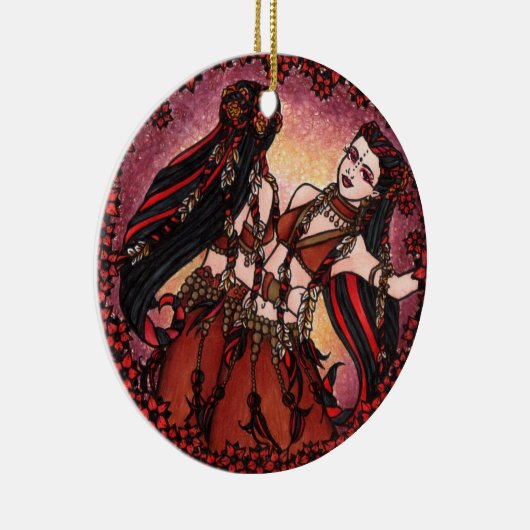 Gemini Tribal Belly Dance Keramisch Ornament (Rechts)